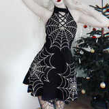 Spider Web Print Dress