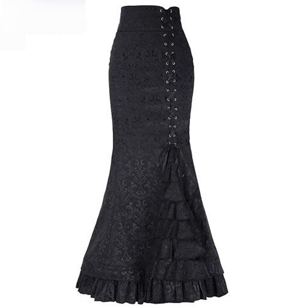 Mermaid High Waist Goth Black Skirts