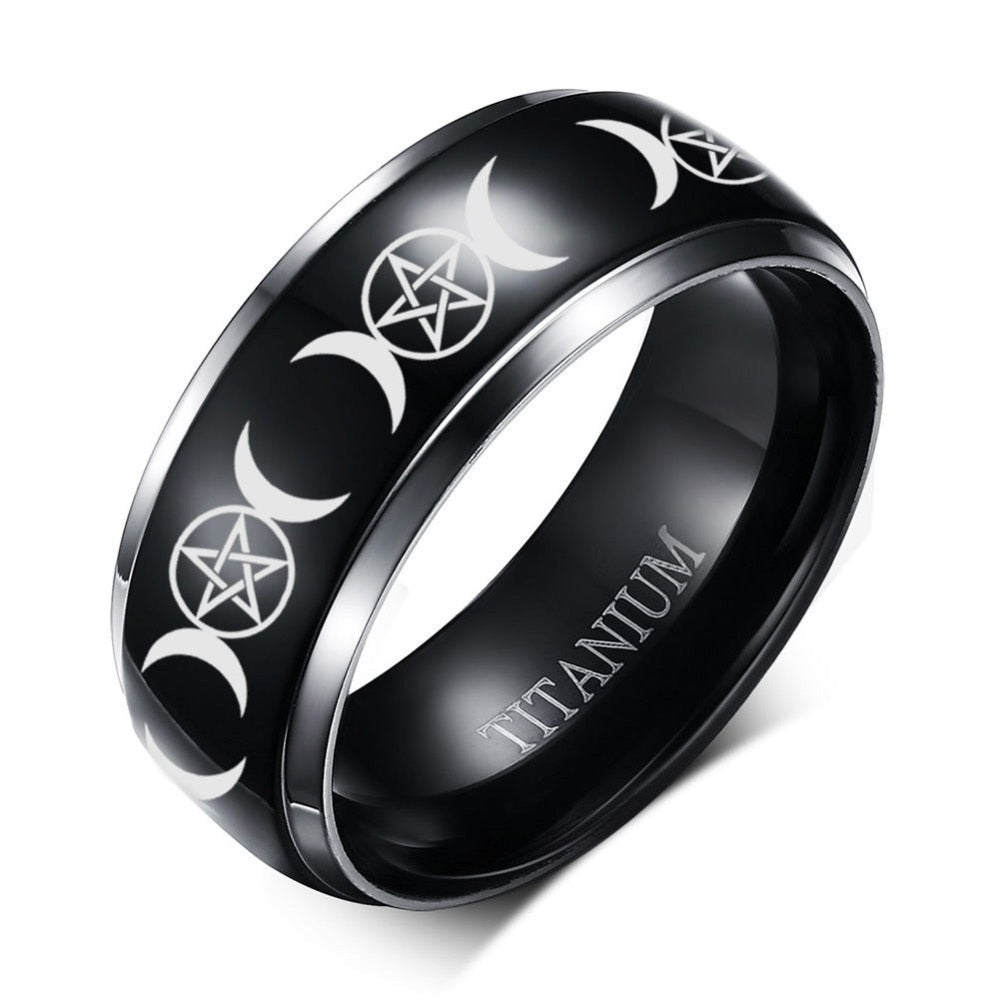 Triple Moon Goddess Ring Jewelry