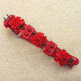 Leather Black Nacklace Rose Women Chockers