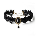 Bohemia Lace Gothic Tattoo Choker Crystal