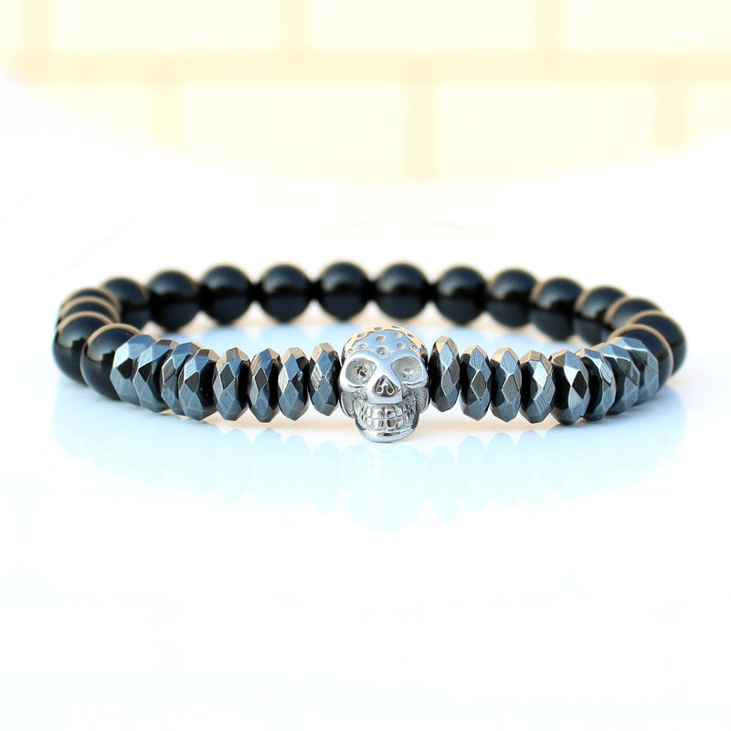 Stone Beads Skull Bracelet