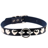 Leather Heart Choker Necklace