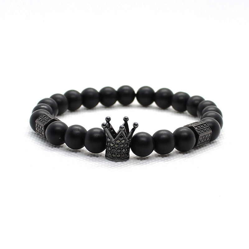 Stone Beads Skull Bracelet