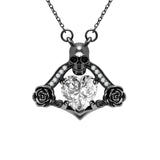 Skull Flower Pendant Love Heart