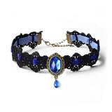 Bohemia Lace Gothic Tattoo Choker Crystal