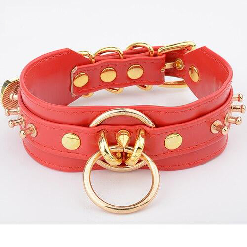 Fetish Faux Leather Layered Choker