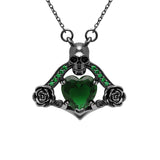 Skull Flower Pendant Love Heart
