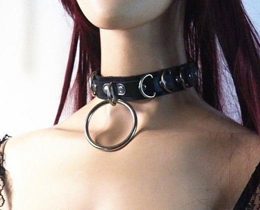 Gothic Punk Collar Choker Circle Rivets