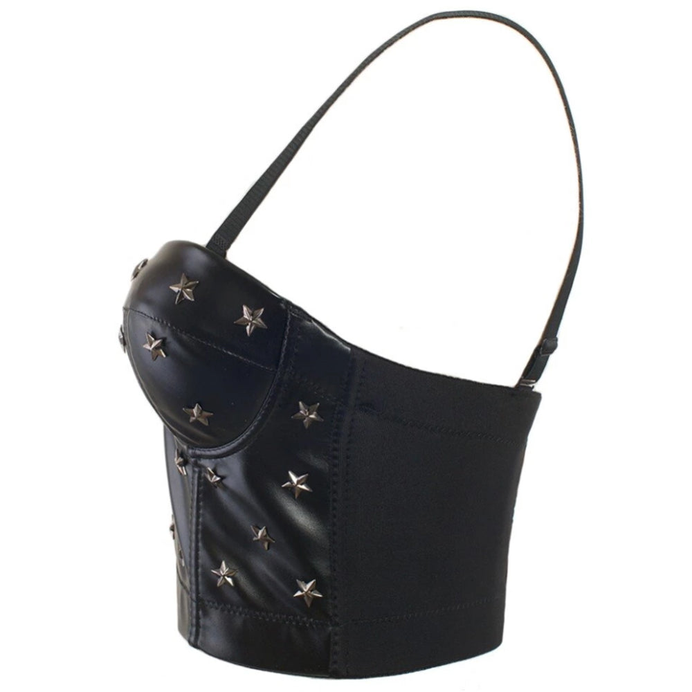 Leather Rivet Bralet Women's Crop Top