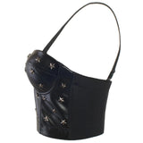 Leather Rivet Bralet Women's Crop Top