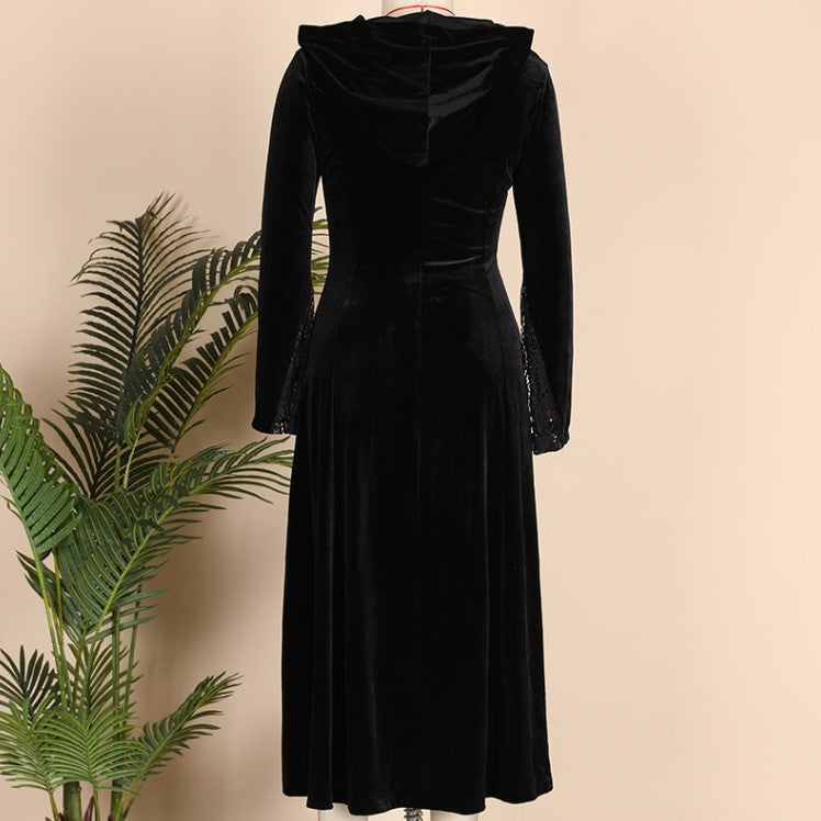 Empire Hooded Maxi Dress