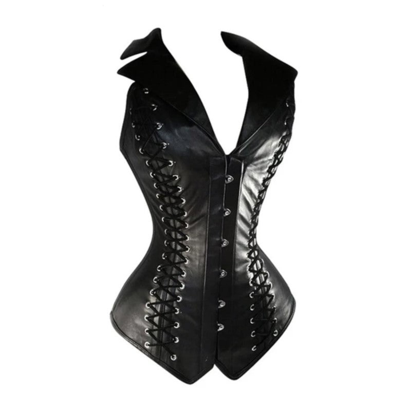 Faux Leather Corset