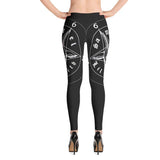 Satanic Pentagram Black Printed Leggings