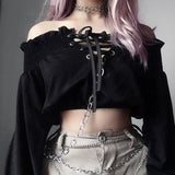 Hollow Out Pleated T-shirts