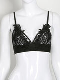 Gothic Sexy Lace Bra Flowers Push Up