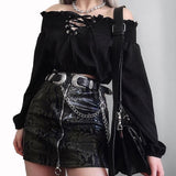 Hollow Out Pleated T-shirts