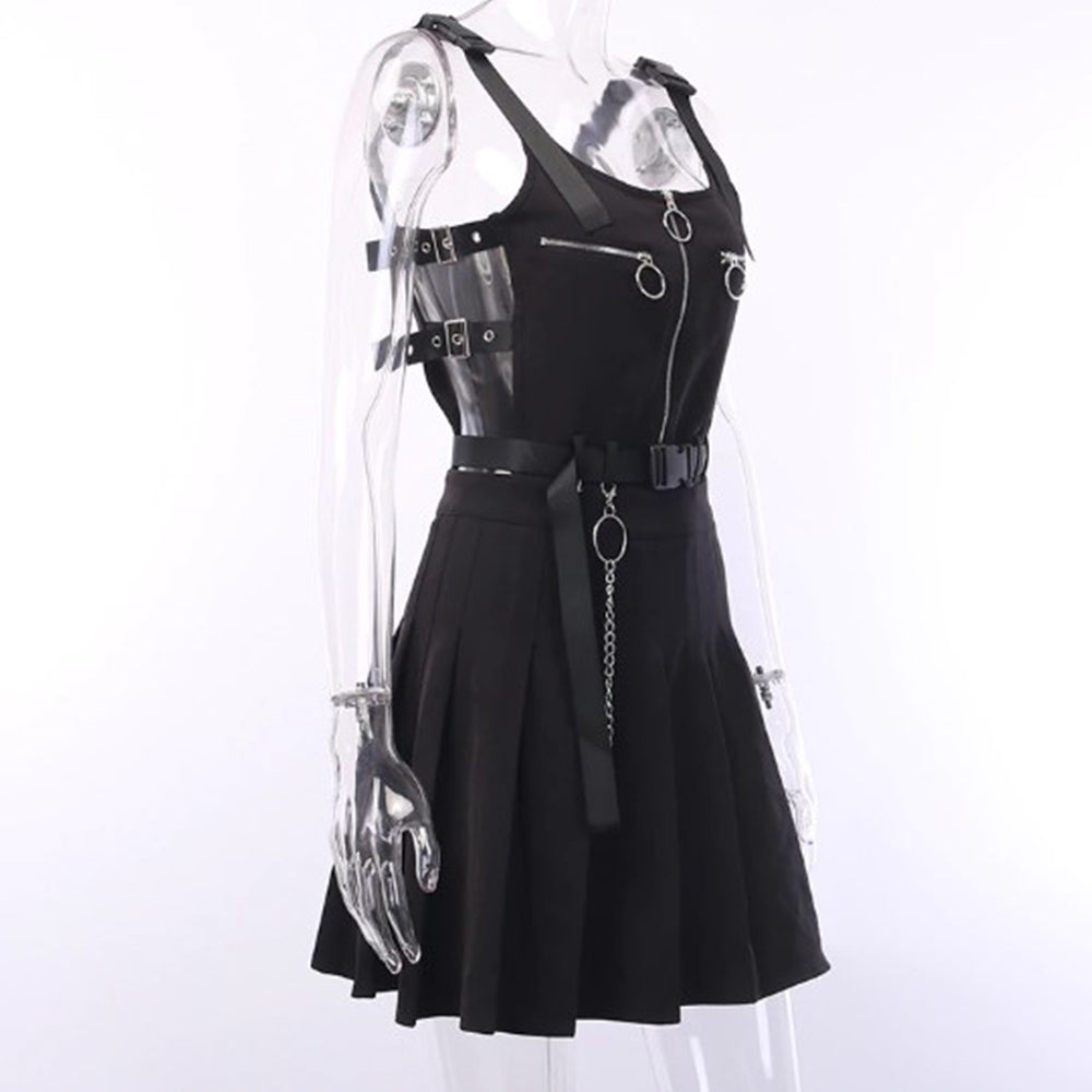 Hollow Out Buckle Belt Dresses