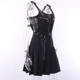 Hollow Out Buckle Belt Dresses