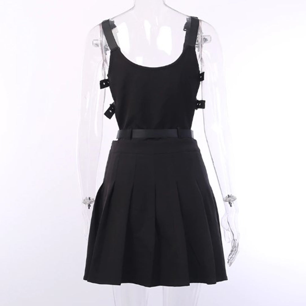 Hollow Out Buckle Belt Dresses