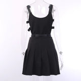 Hollow Out Buckle Belt Dresses