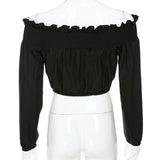 Hollow Out Pleated T-shirts