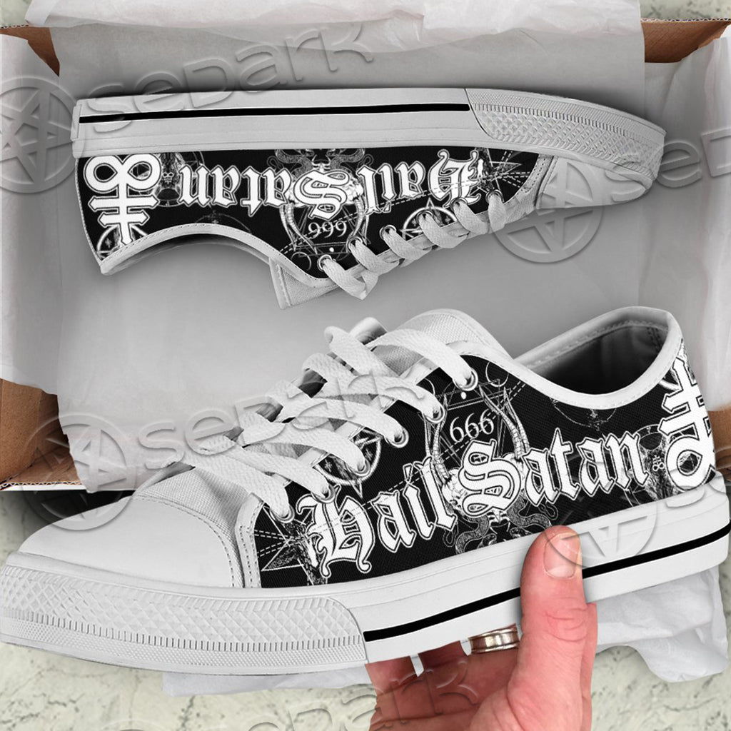 Hail Satan Unisex Low Top Canvas Shoes
