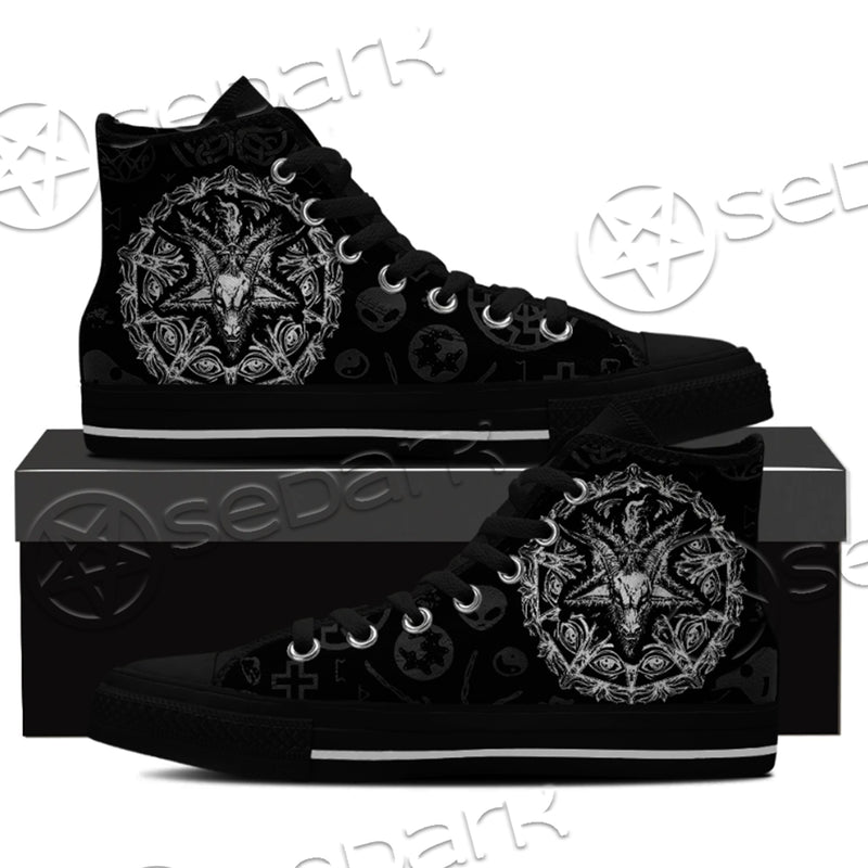 Unisex High Top Canvas Shoes - Baphomet symbol