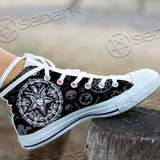 Unisex High Top Canvas Shoes - Baphomet symbol