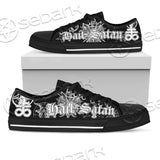 Unisex Low Top Canvas Shoes - Hail Satan 2