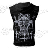 Goat Pentagram Zip-up Sleeveless Hoodie