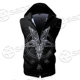 Sigil of Baphomet Zip-up Sleeveless Hoodie
