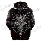Satanic Hoodie Raglan Sleeve Zip-up