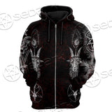 Satanic Hoodie Raglan Sleeve Zip-up