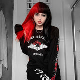 Gothic Sweatshirt Rose Skull