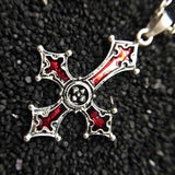 Red Red Inverted Cross Pendant