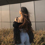 Shoulder Sexy Crop Top Long Sleeve