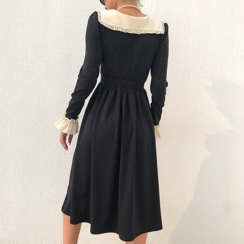 Vintage Balck Long Sleeve Dress
