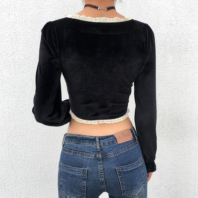 IWomen Vintage Lace Crop Tops