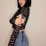 Separated Sleeve of Mesh Tops