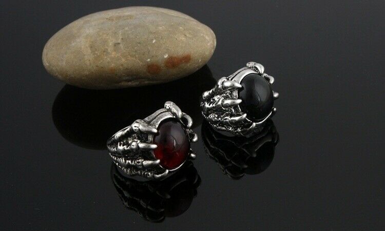 Punk Dragon Claw Crystal Ring