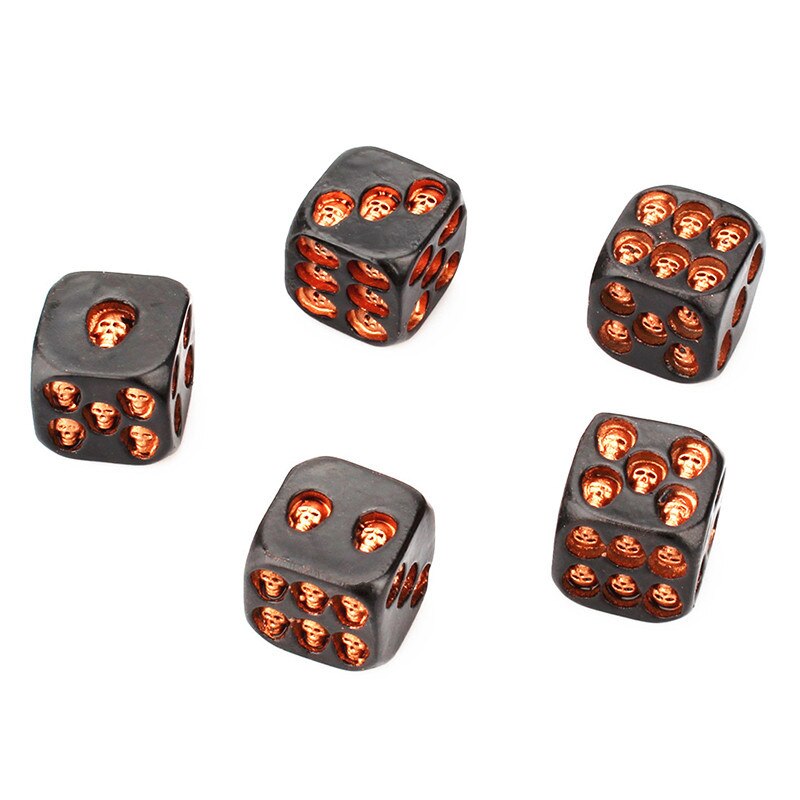 5pcs/set Black Skull Dice