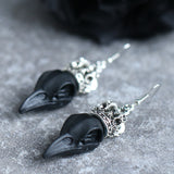 Gothic Raven Earrings Silver Punk Raven Jewelry