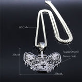 Inverted Cross Hairless Cat Necklaces