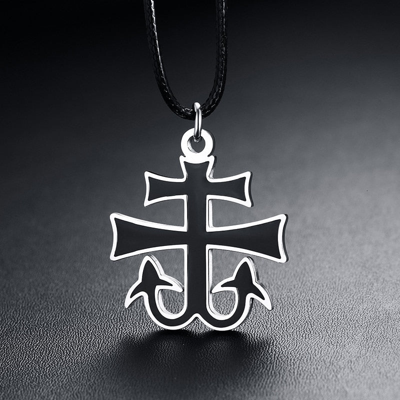 Satanic Necklace Charm Pendant Cross