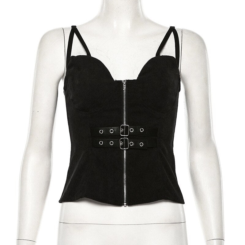 Zipper Camis Sleeveless Sexy Tops