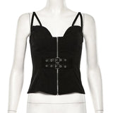 Zipper Camis Sleeveless Sexy Tops