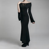 Sexy Dress Women Bat Hollow Out