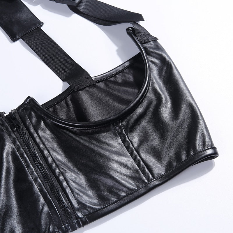 Sexy Leather Crop Top
