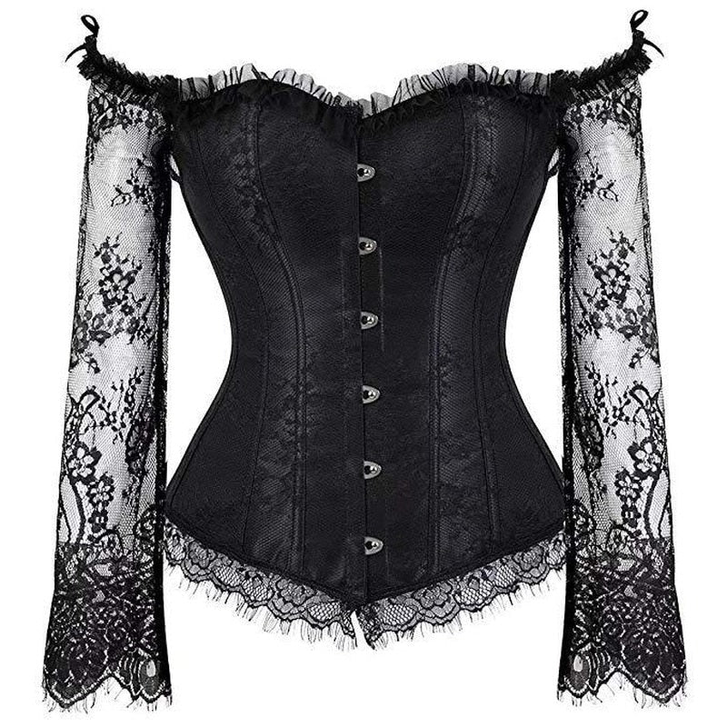 Steampunk Corset Sexy Long Sleeve Lace